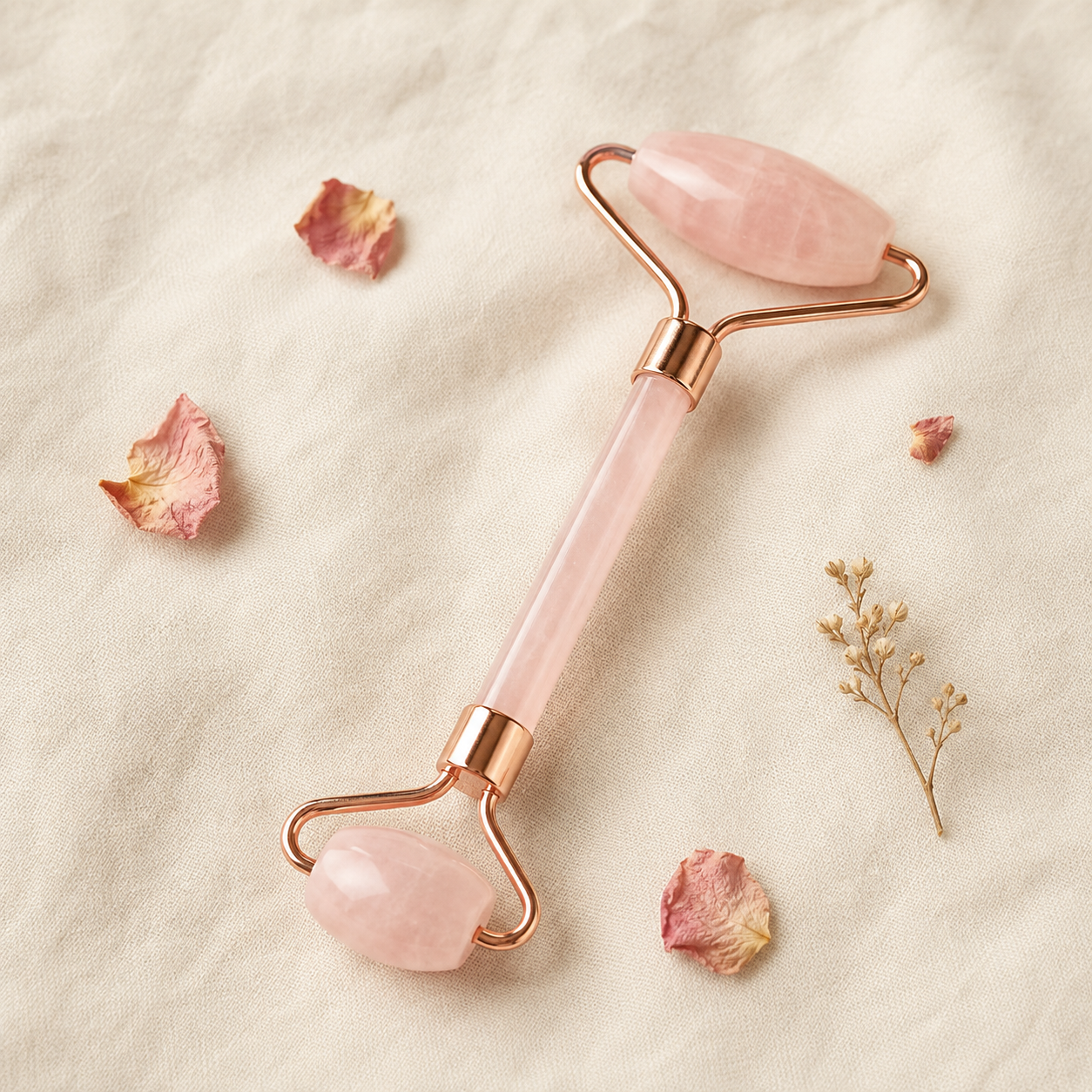 Natural Rose Quartz Eye Massage Jade Roller Dongling